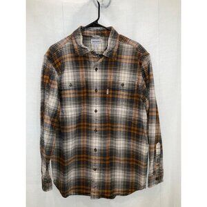 Carhartt Mens L Original Fit Plaid Long Sleeve Button-Down Shirt